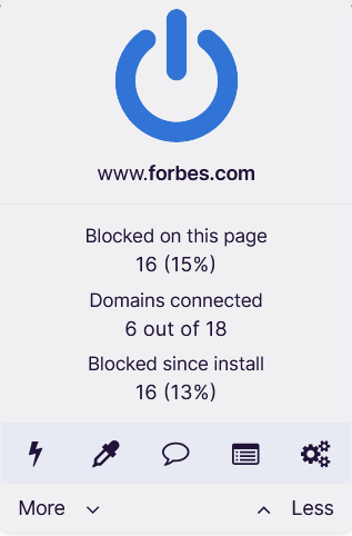 uBlock Origin 完整版面板